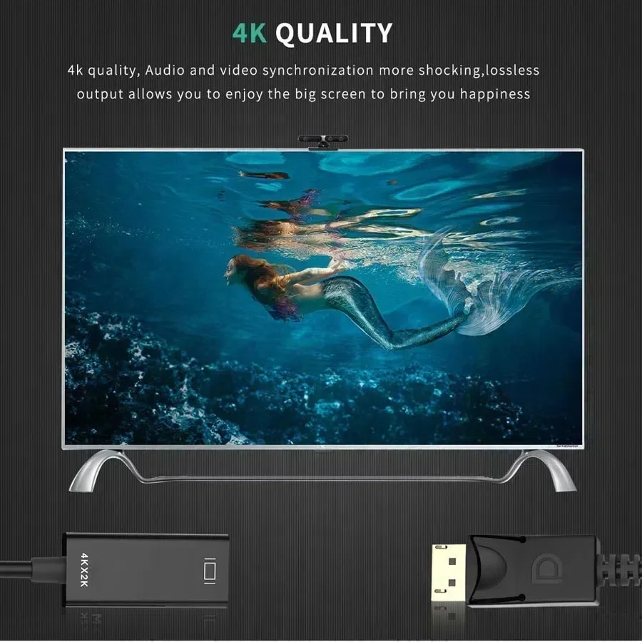 Адаптер Displayport-HD 4K, мини-конвертер 1080P для ПК, HDTV, ПК, проектора, ноутбука