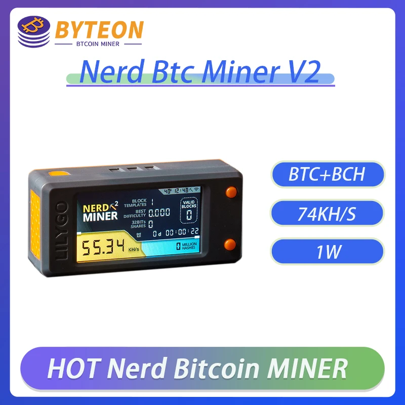 

Bitcoin Miner Nerd Miner V2 с корпусом 78 кГц/с Nerdminer Btc crypto Miner btc miner asic miner