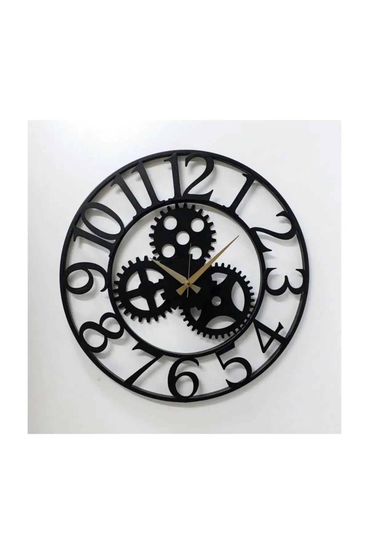 Uras Wrought Iron Wall Clock 5521 B Black Impeller 55cm 3boyutlu Wall Clock Creative Home Decor