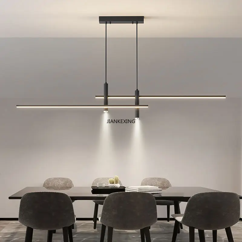 NEW Dining Table Led Pendant Lamp Black Gold Minimalist For Kitchen  Room Chandelier House Decor Lighting Luster Fixture