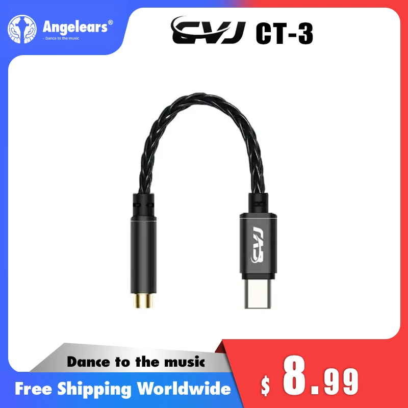 CVJ Radiateur CT-3 Type-C à 3.5mm/4.4mm Puce CX31993 8 Tissage Directions plaquées argent Qualité sonore Hifi Présentation sonore originale