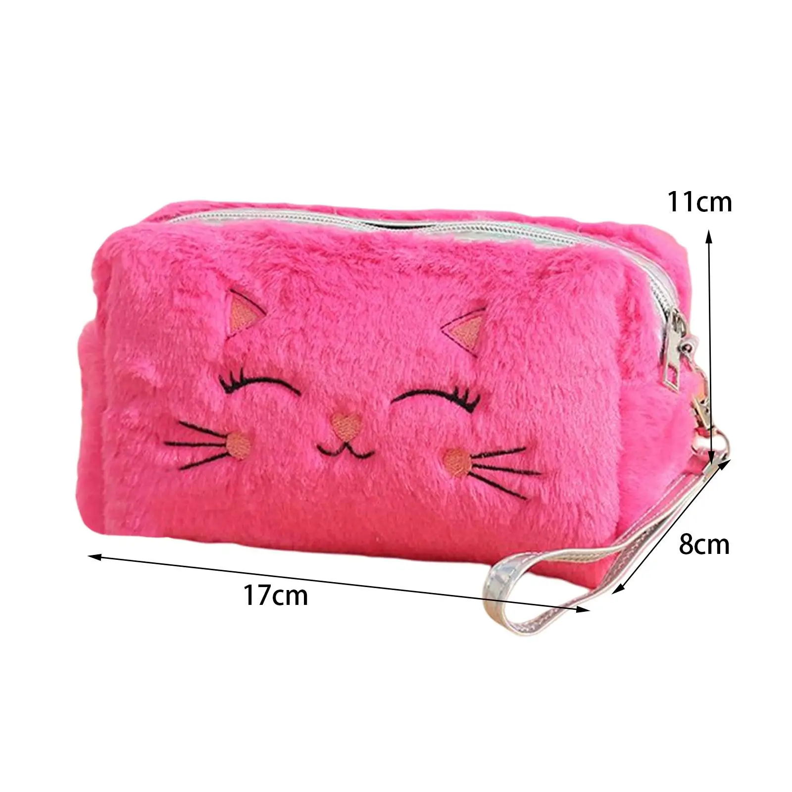 Lovely Plush Cosmetic Bag for Organizing Valentines Day Gifts Brush Organizer Travel Portable Toiletry Bag Makeup Organizer Bag image 6