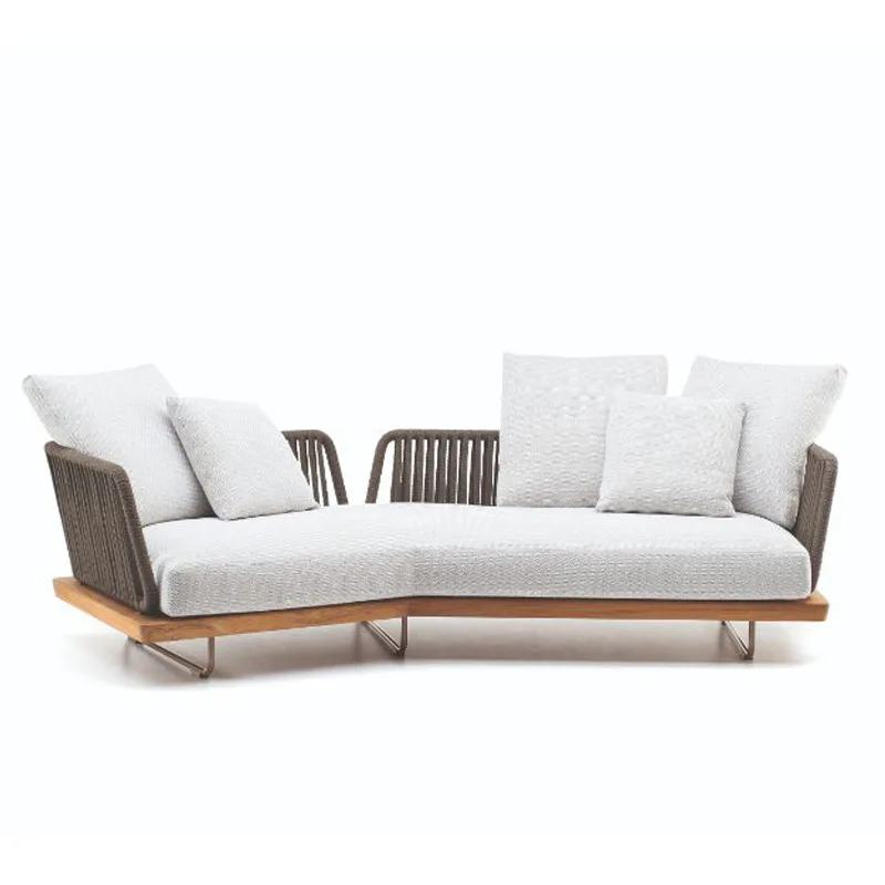 

Modern outdoor garden teak combination L-shaped sofa set