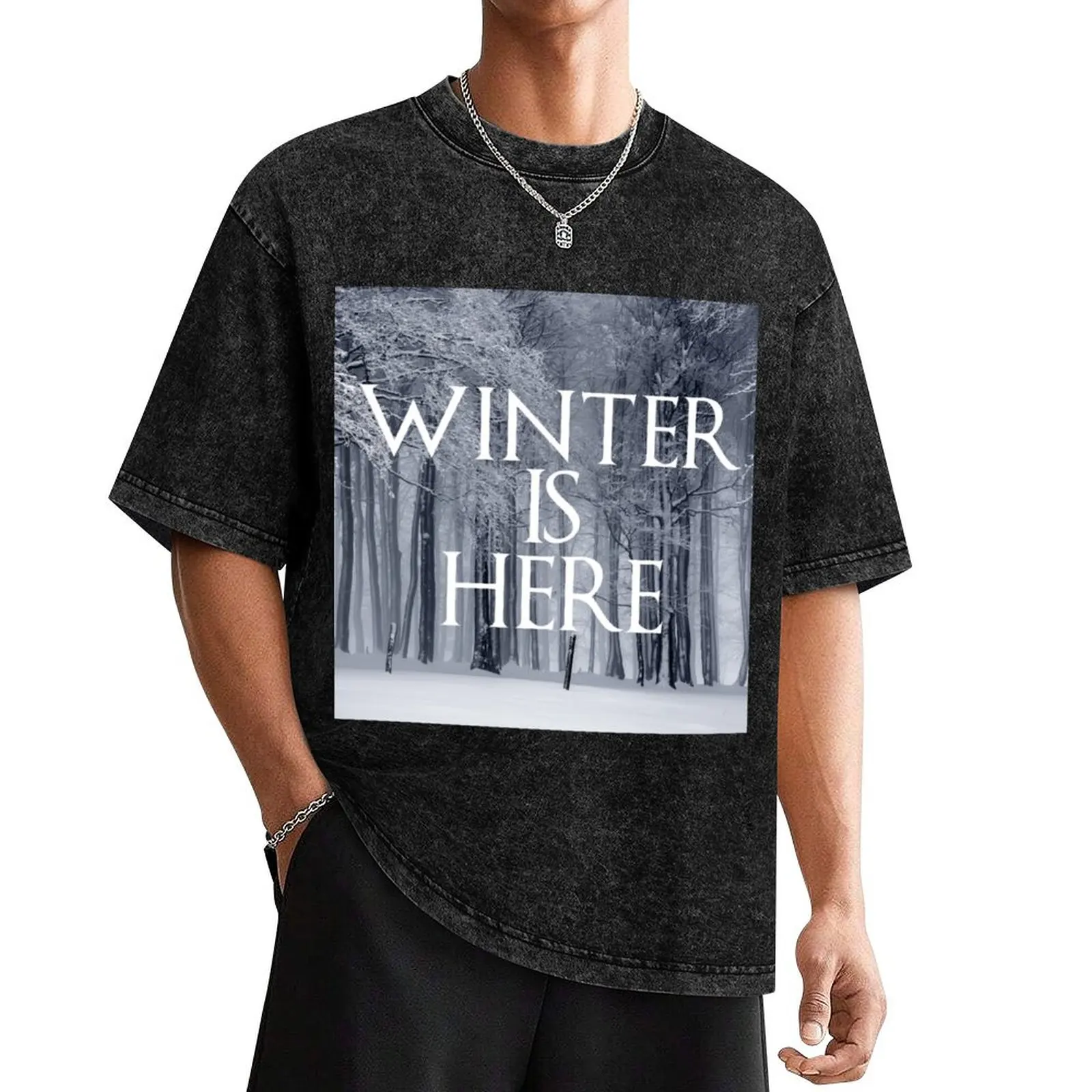 Winter Is Here Trees by UpToDate T-Shirt customs design your own plus sizes heavyweights vintage t shirt men