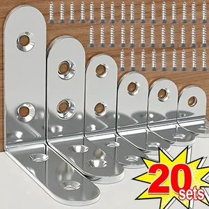 Braket Sudut Berbentuk L Pengikat Braket Baja Tahan Karat Konektor Sudut Kanan 90 Derajat untuk Kabinet Rangka Tempat Tidur Furnitur Kayu 12 braket l penjualan terbaik - №