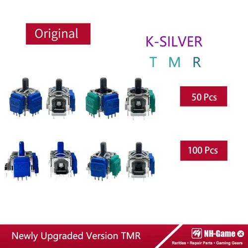 50/100 Uds K-SILVER TMR Joystick electromagnético para PS5 para PS4 Gamepad 3D palanca de pulgar analógica para controlador Xbox /Elite 2