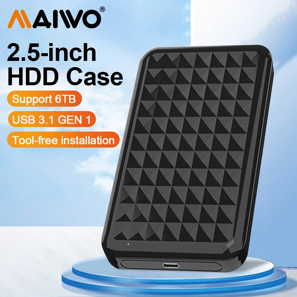 MAIWO 2.5 Inch HDD Case Portable Hard Drive Enclosure Type C SATA HDD SSD Case 6TB Hd Hard Disk Drive Ssd Case for PC Laptop