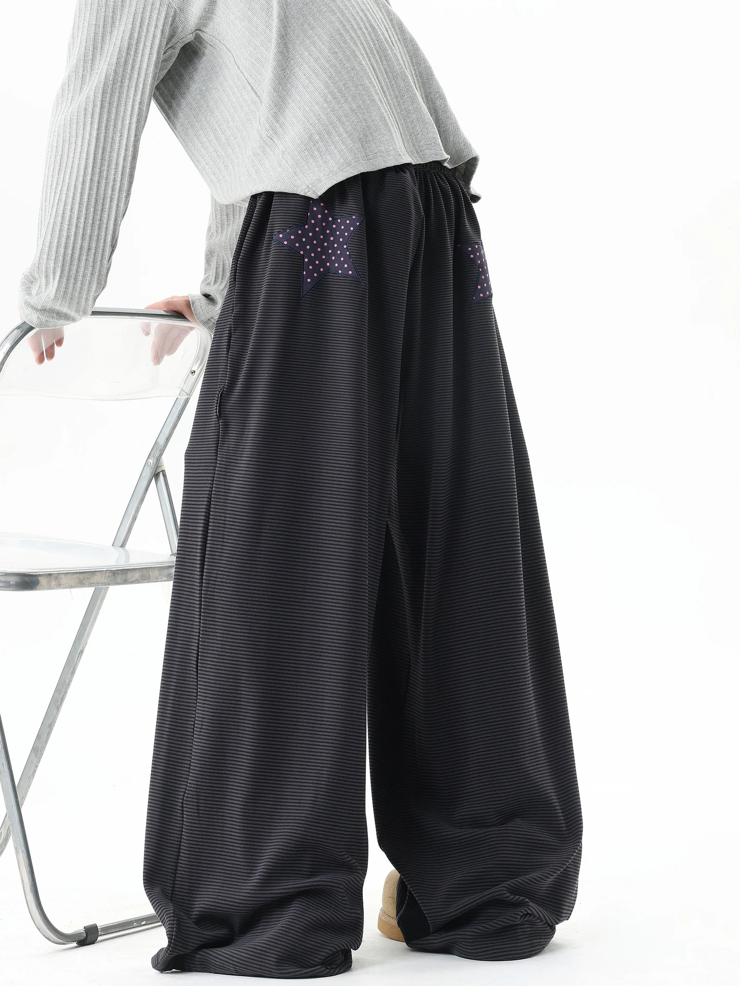 

Мужские винтажные повседневные брюки свободного кроя с вышивкой в американском стиле, универсальные, широкие, спортивные, длинные, с эффектом «лезвия ножа»