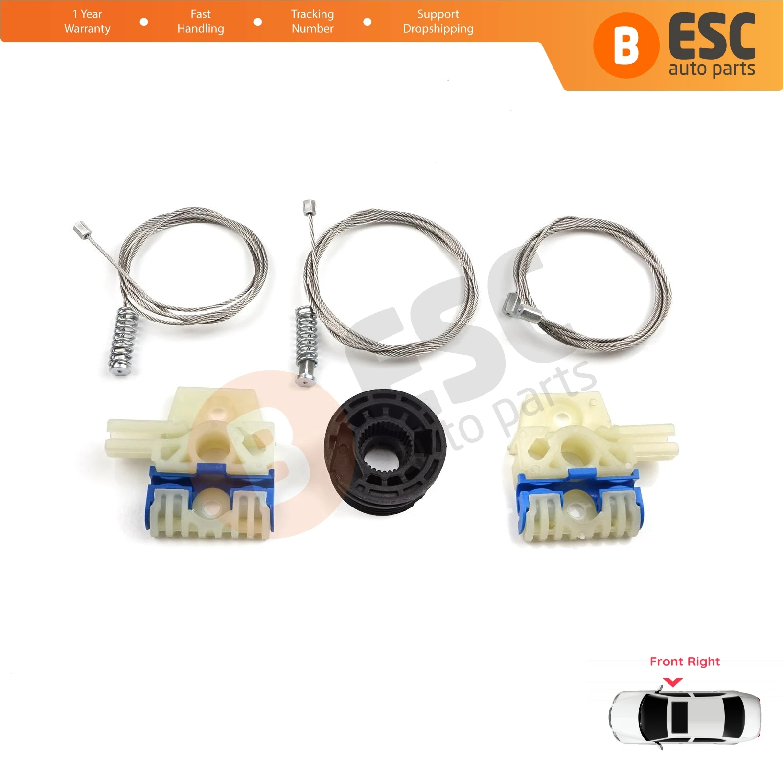 

EWR5055 Electric Window Regulator Lifter Repair Kit Front Right for VW Golf MK6 A6 5K1 AJ5 Variant 2008-20014 5-Door 5K0837462