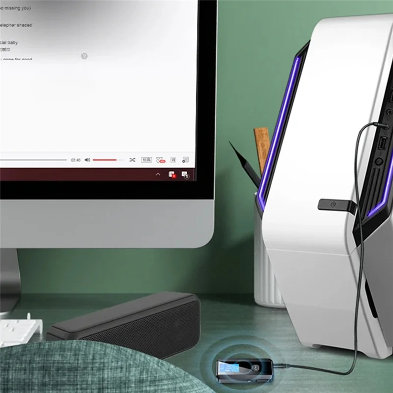 ABSQ-5.0 Audio Transmitter Receiver RX TX Hifi Lossless Sound Quality Wireless Adapter LCD 3.5Mm Aux Jack For TV PC Car