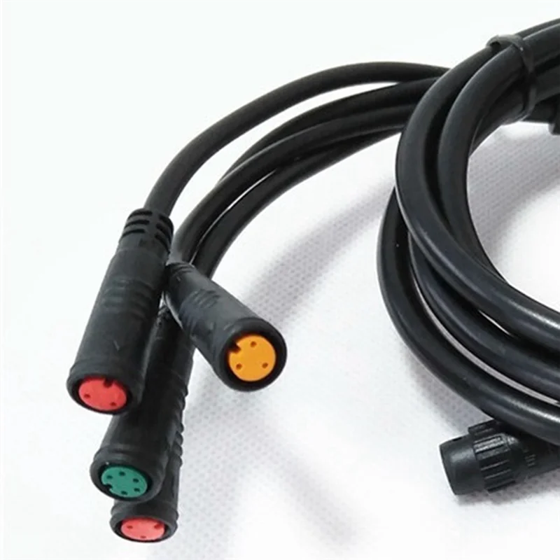 Cabo de extensão para bicicleta elétrica 1t4, conector à prova d'água para exibição de freio de bicicleta elétrica, acelerador, ciclismo