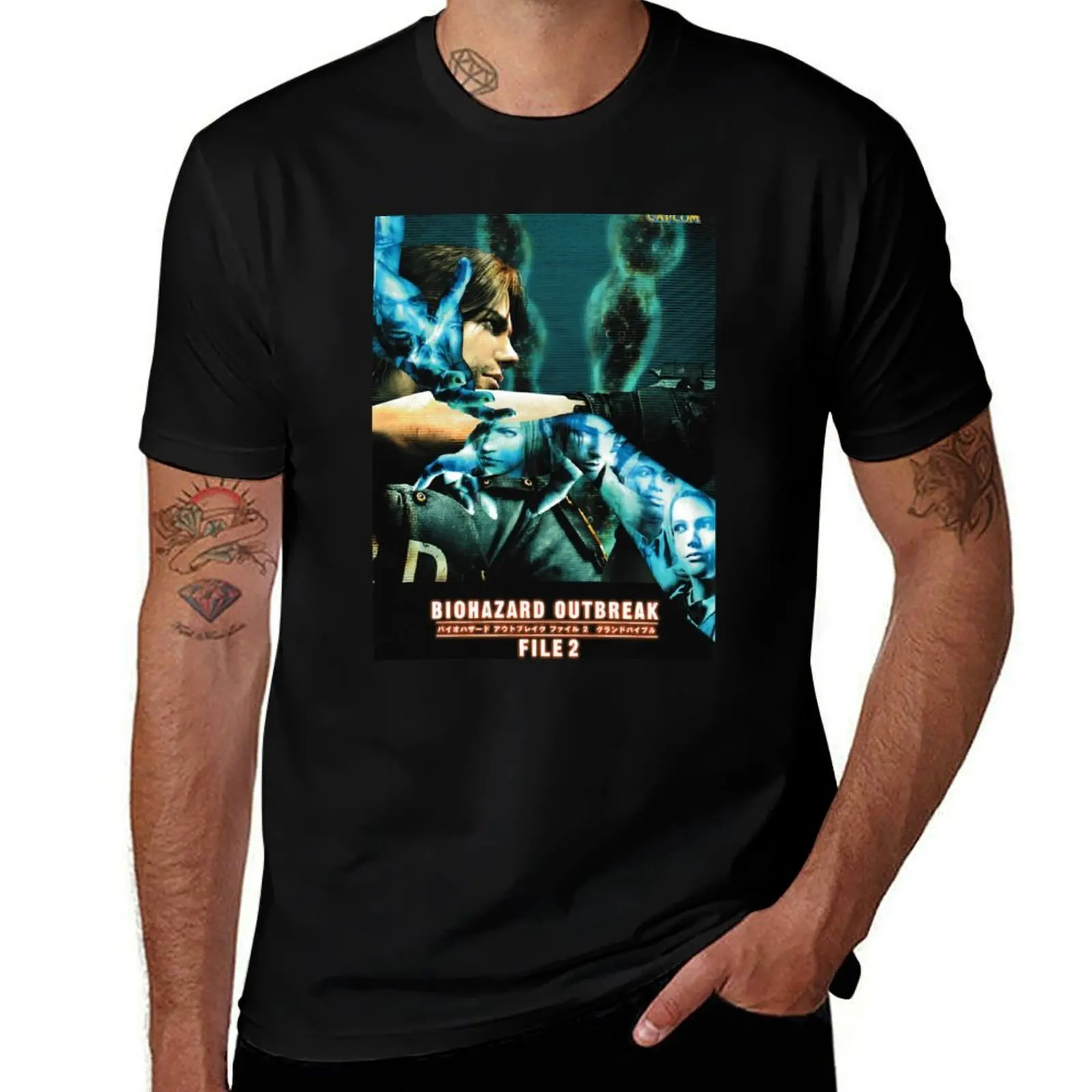 

Biohazard Outbreak File #2 T-Shirt sports fans Louboutins blue lock shirts graphic clothes for men