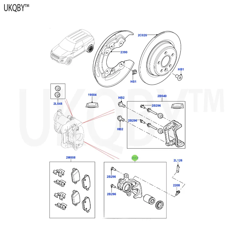 Ra ng e Ro ve r Ev oq ue 2012 LR027126 brake calipers