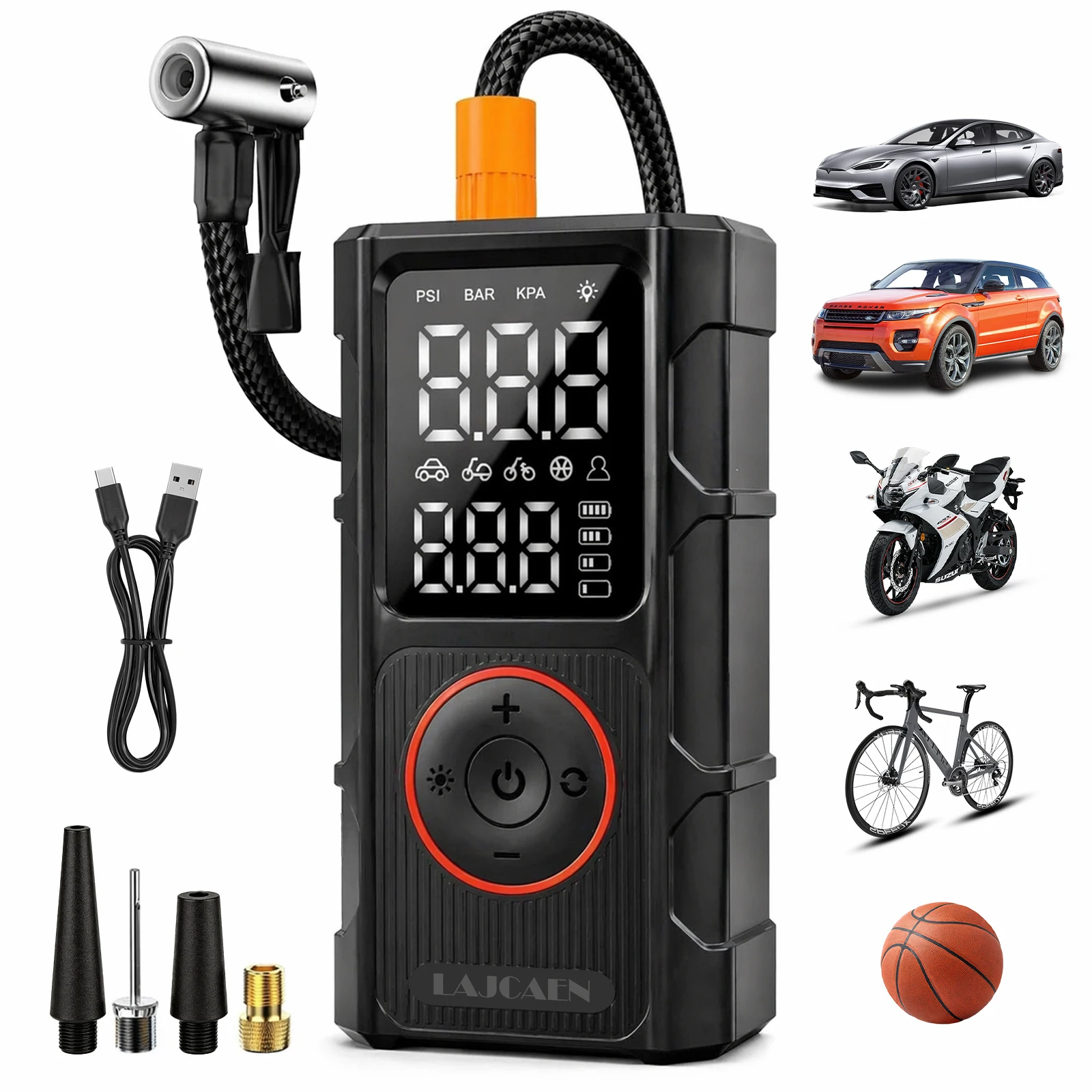 Air Compressor Air Pump LED light for Car Portable Tyre Inflator Electric  for Car Motorcycles Bicycles Car