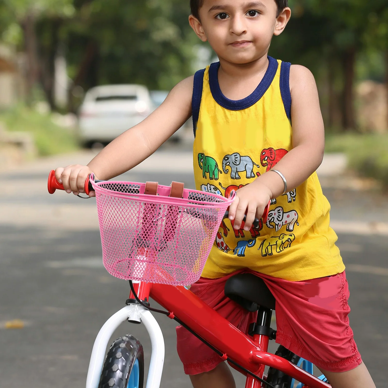 Metal Bike Basket Front Loading Iron Handlebar Storage Basket for Kids Bicycles Scooters Durable Easy Installation