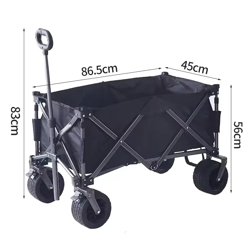 Metal Garden Stroller Hand Cart Portable Folding Outdoor Wagon Trolley Foldable Beach Trolley Utility Camping