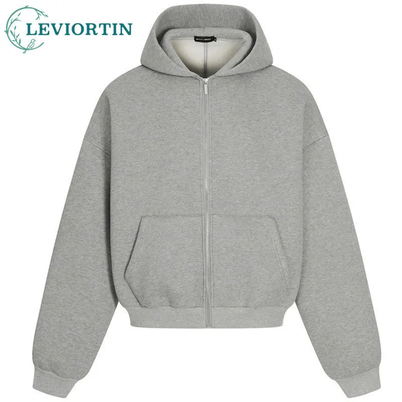 

2025 Мужская весенне-осенняя модная брендовая простая молодежная модная однотонная многофункциональная свободная толстовка на молнии для отдыха