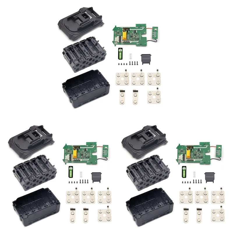 

3X BL1830 LI-Ion Battery Plastic Case Protection Board PCB Input 21700 Battery For Makita 18V Battery BL1850 BL1830