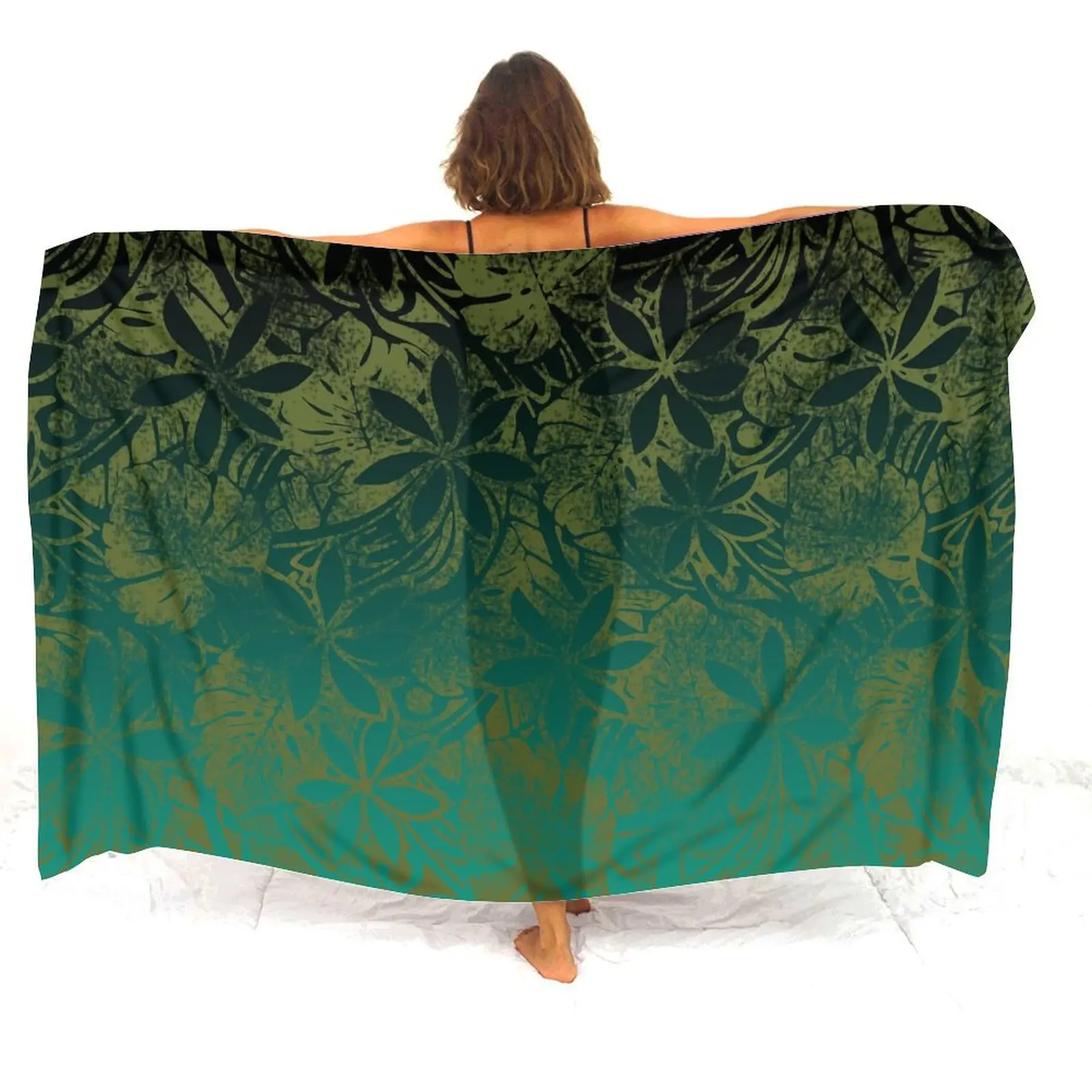 Sarong d'art des îles Samoa et Fidji, manteau une pièce coupe-vent antidérapant, style bord de mer personnalisé, conception d'impression vintage conforme, été