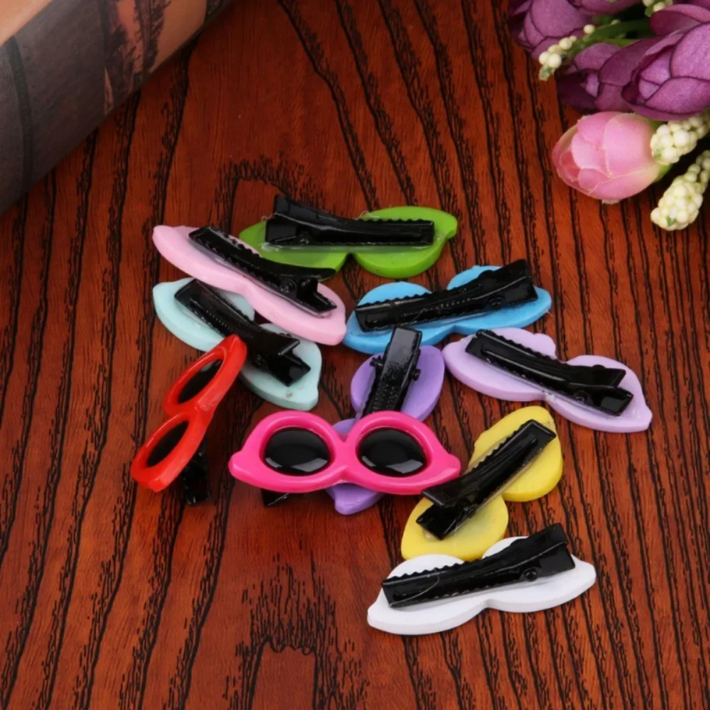 Plastic Heart Shaped Hairpins for Pets Hair Clip Bows Barrette Sunglasses Accessories Dog Cat Puppy