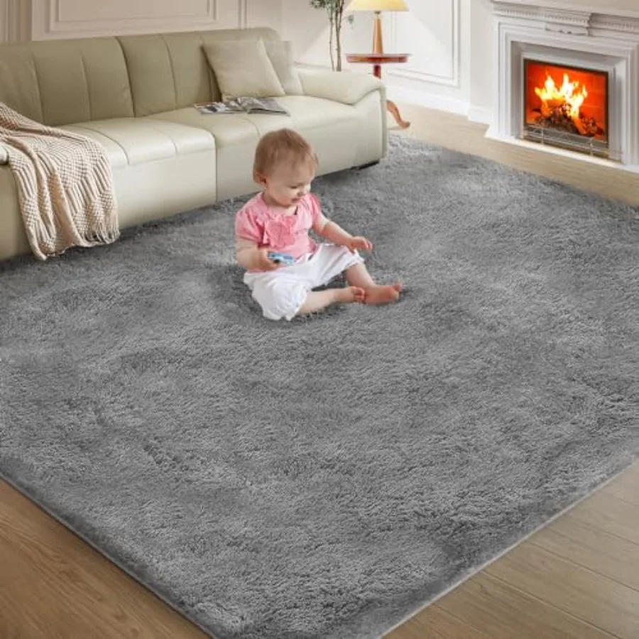 

5X8 Ultra Soft Fluffy Shag Area Rug for Living Room and Bedroom Modern Shaggy Carpet with AntiSkid Backing for Teens Dorm Nurse