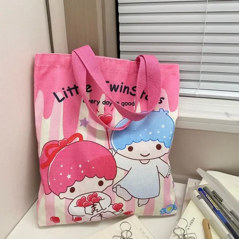 جديد حقيبة كروسبودي الكرتون مرحبا كيتي حقيبة قماش قنب فتاة حقيبة كتف طالب Kawaii الكرتون لطيف حقيبة الغداء حقيبة تسوق