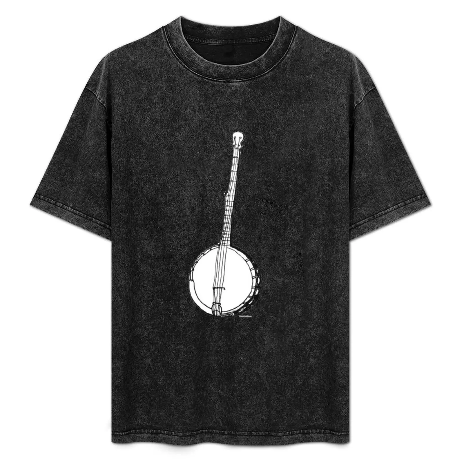 

Banjo Stencil T-Shirt quick drying plain mens vintage t shirts