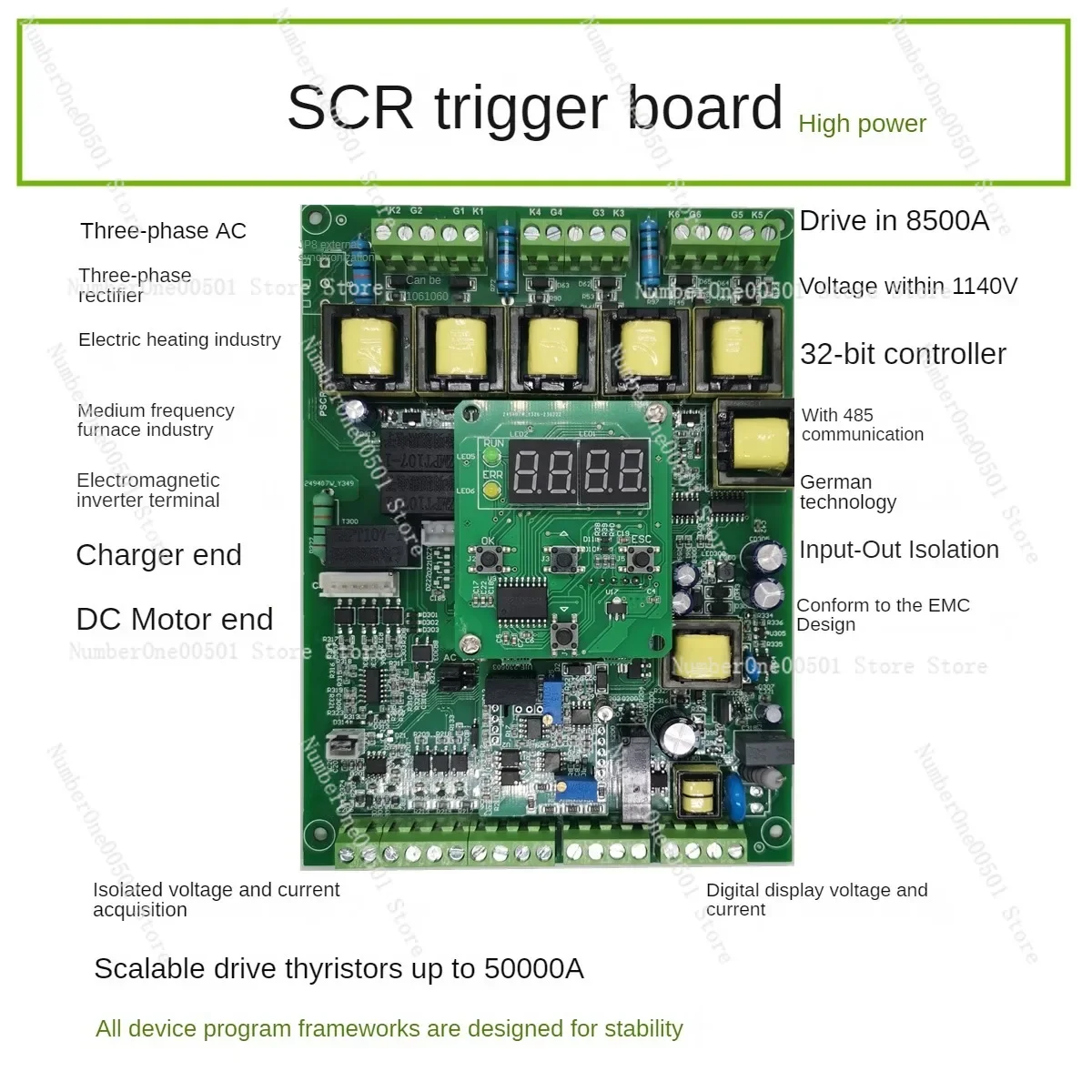 Three phase Thyristor Trigger Board Voltage Regulation Rectifier Module Dynamometer Power Controller Industrial Control.LBW011.