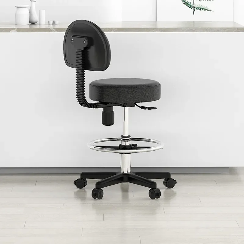 Adjustable Height Rolling Stool for Hair Salon and Nail Art Studio Comfortable Round Seat with Wheels Durable Work Chair for