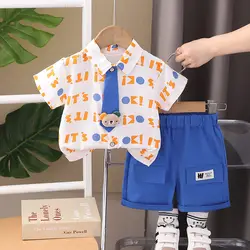 New Children Casual Clothes Suit Summer Boys Girls Printe Letters Shirt Shorts 2Pcs/Set Kids Toddler Clothing Infant 0-5 Years