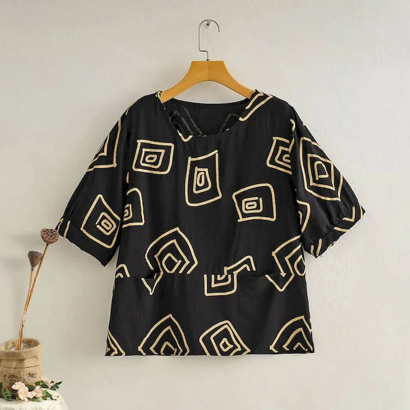 Striped T-shirts for Women Summer Sale Tops Vintage Half Sleeve Tees Loose Printed Pullovers Korean Style O-neck Women Clothing