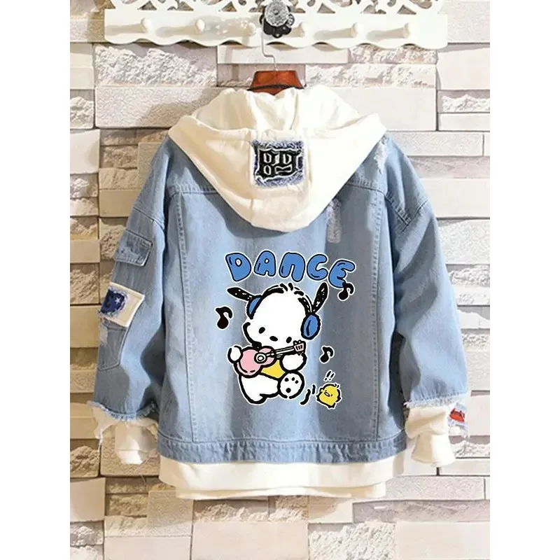 

Sanrio Pochacco Denim Jacket High Value Men and Women Can Wear Outside in Spring and Autumn Students Casual Loose Cartoon Top