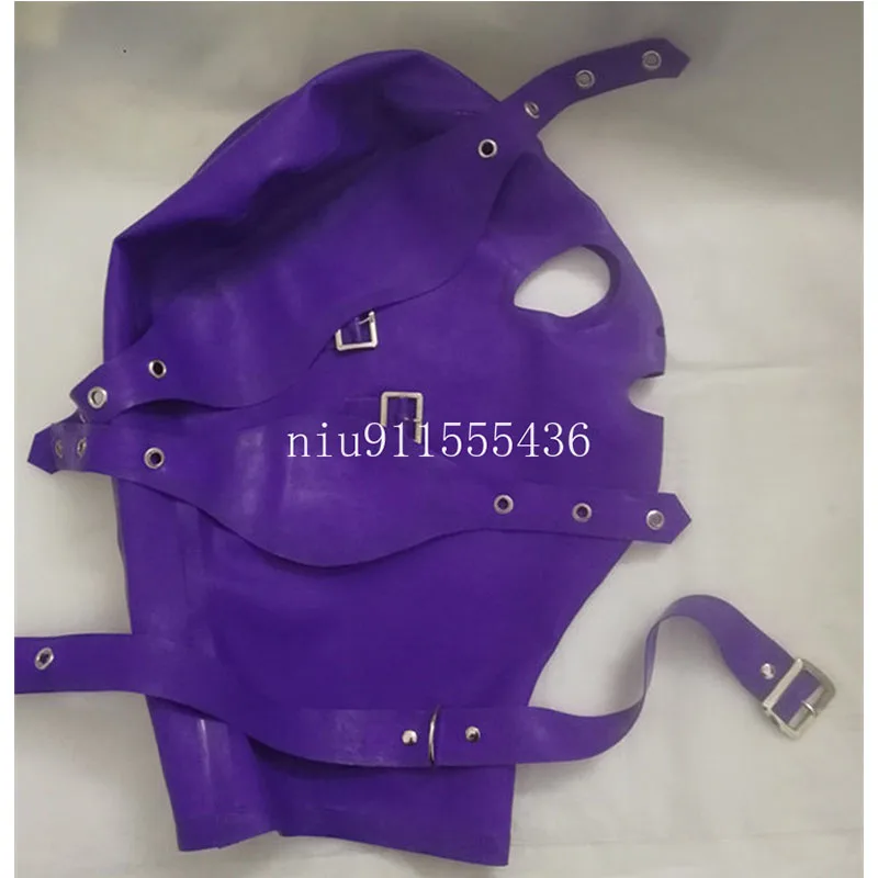 

Handmade Latex Hoods Rubber Mask with Eyes Cover Mouth Cover(no Gags)