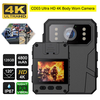 4K HD Mini Camera With 2 Inch IPS Screen Police Body Camera Infrared Night Vision Portable BodyCam Sports DV DVR Small Camcorder