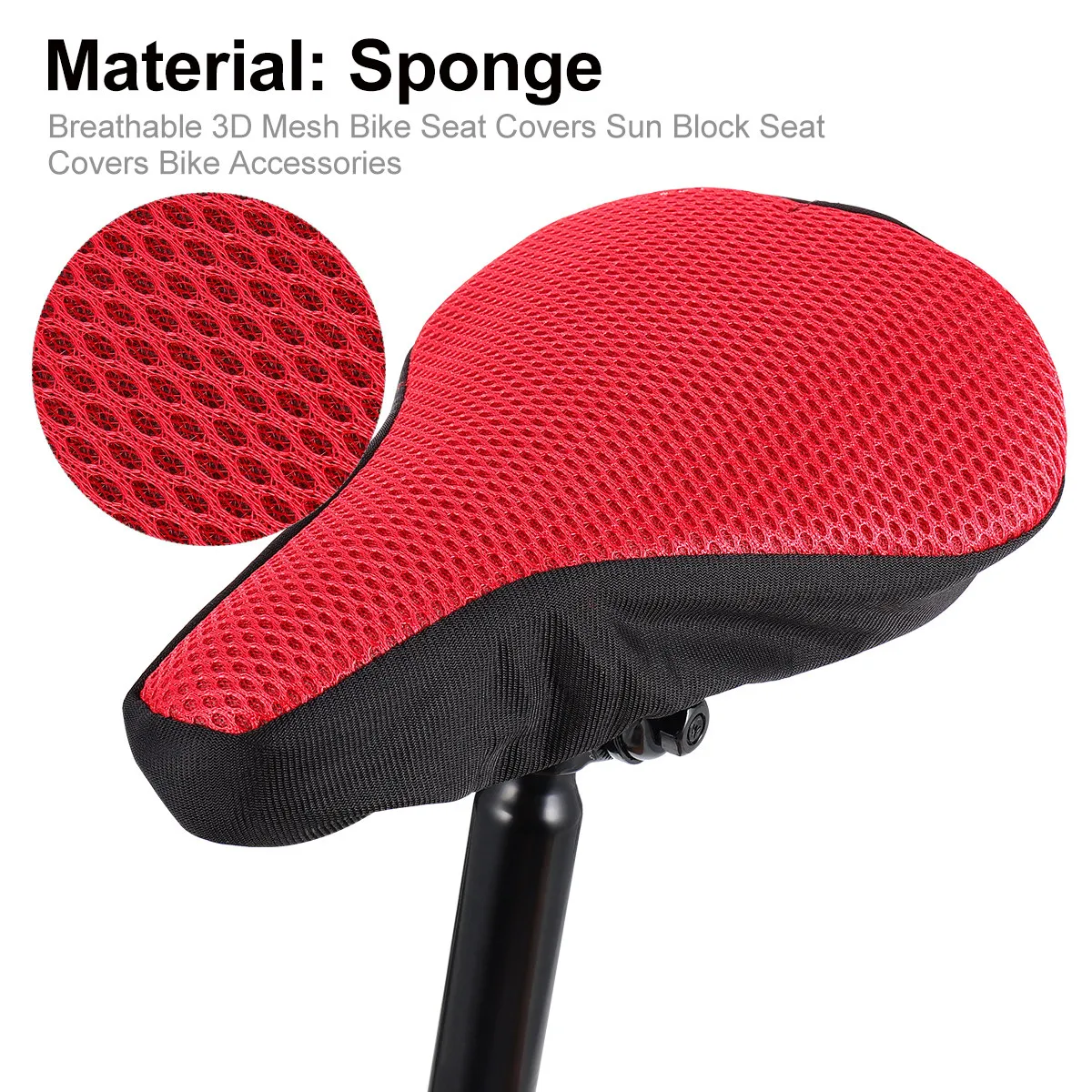 

Чехол для велосипедного седла, 3D-сетка, дышащий, противоскользящий, эластичный, подходит для горного велосипеда, прочный защитный чехол для сиденья