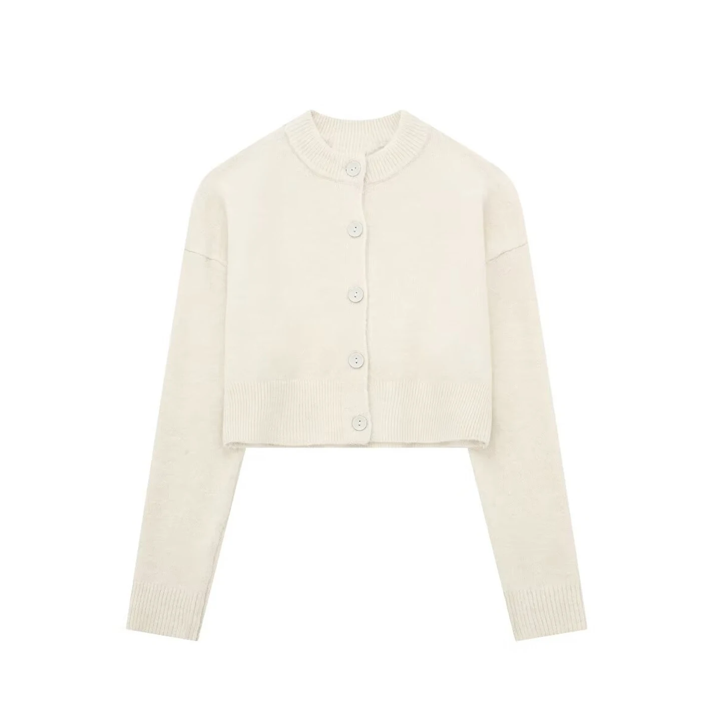 سترة Z النسائية العصرية المستديرة Ne Long Sve ort المحبوكة Jaet 2025 سترة جديدة متعددة الاستخدامات فضفاضة مفتوحة