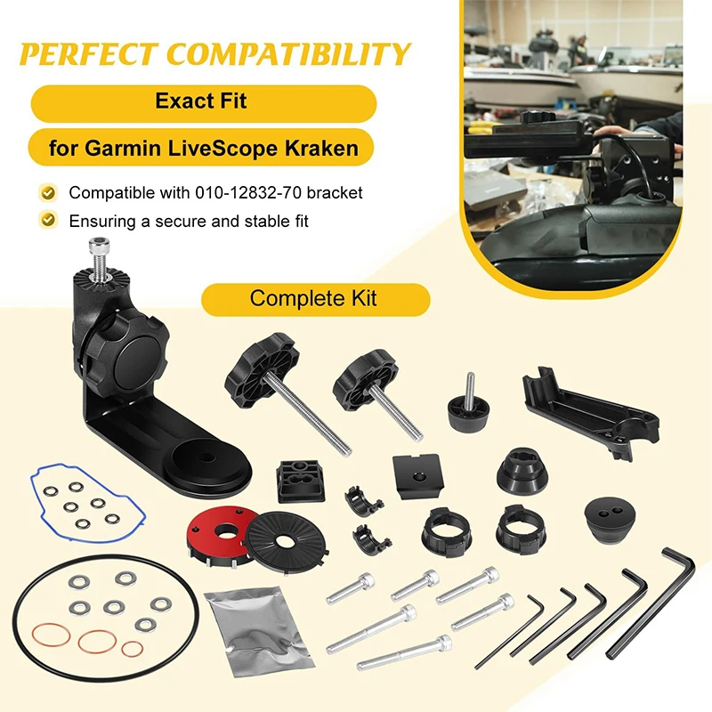 010-12832-70 Mounting Bracket Replacement for Garmin Force Kraken LiveScope–Compatible Mount for Secure Fit & Easy Installation