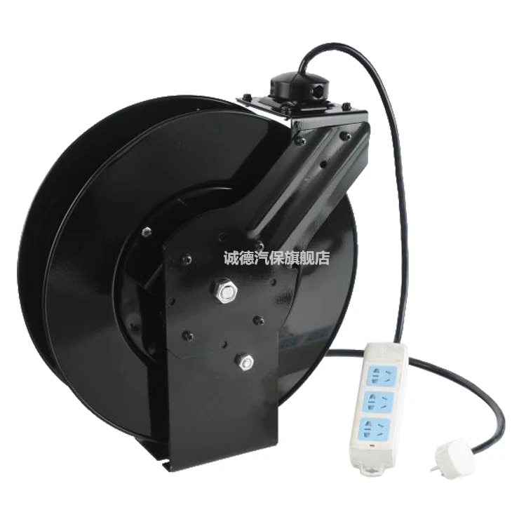 لوحة حديد بكرة طبلة كهربائية بكرة تلسكوبية أوتوماتيكية 30 مترًا مقبس طاقة عالي بكرة كابل نحاسية نقية