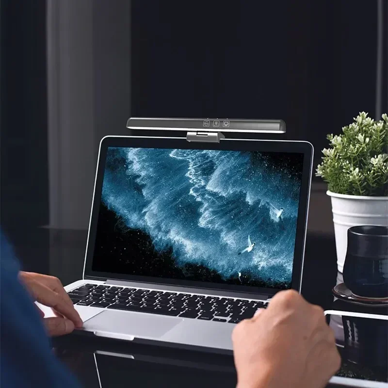LED Screen Desk Lamp Eye Protection Stepless Dimming USB Night Light Computer Screen Clip Monitor Learning Reading Table Lamps