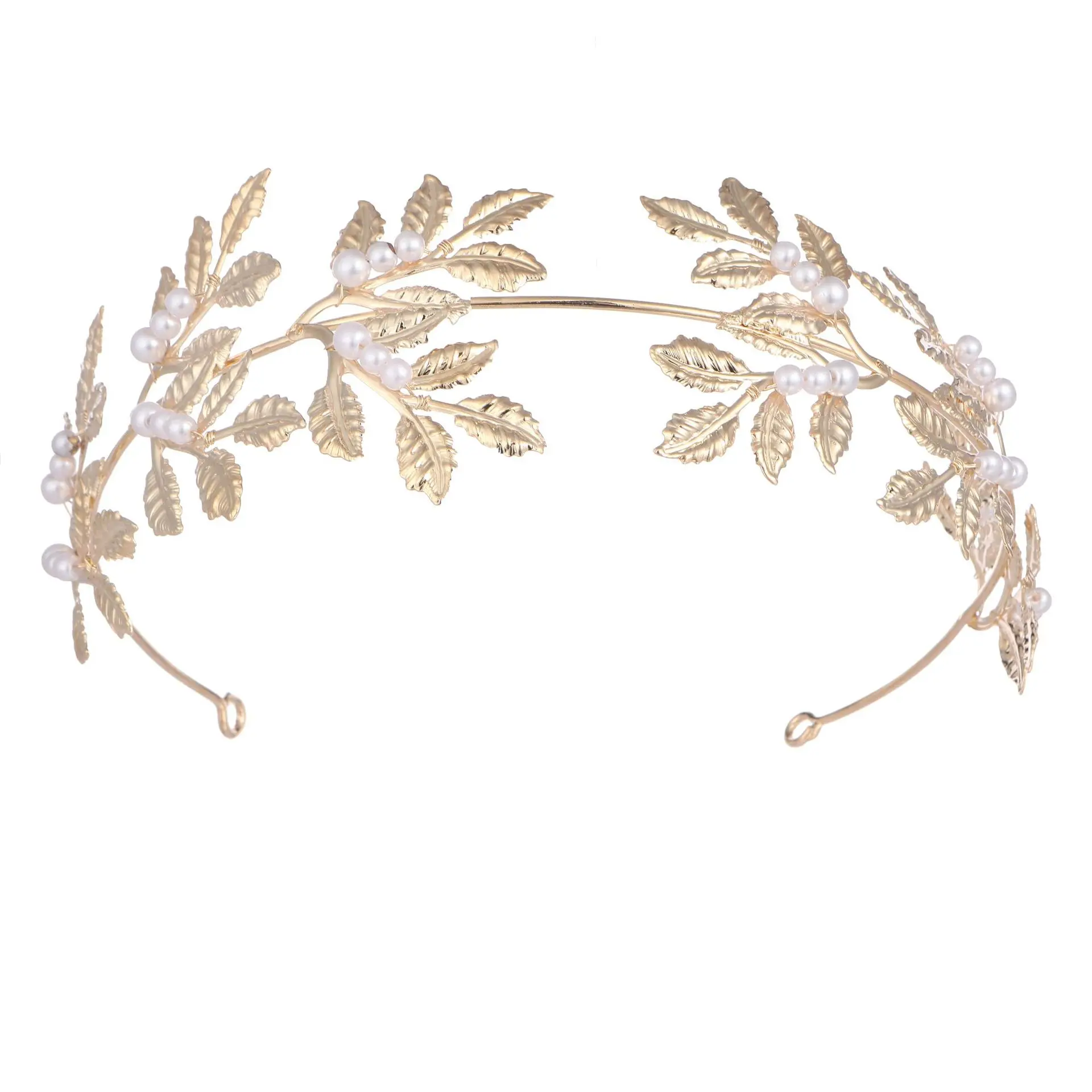 2024New Pearl Headband Baroque Bridal Crown Leaf Headgear Hair Accessories Bridesmaids Headband Party Wedding Gifts