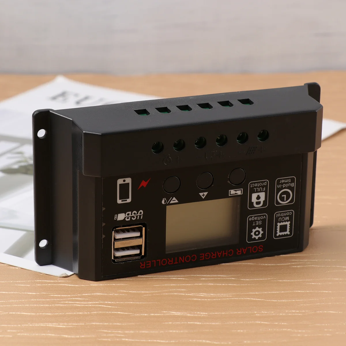 10A 12 فولت 24 فولت جهاز التحكم في الشحن Lcd Usb Pwm إدارة الشحن الإفراط في الحالي ماس كهربائى اتصال عكسي