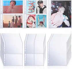 10 Pack Photocard Sleeves for 6 Ring A5 Binder, Ultra-Clear K-pop Photocard Sleeves,Top Loading Photo Sheet Protector for Photos