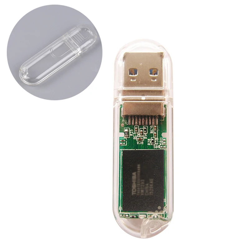 【LM】6.5*2cm Small Plastic Instrument Enclosure USB Stick Junction Housing Transparent U Disk Enclosure Plastic U Disk Housing