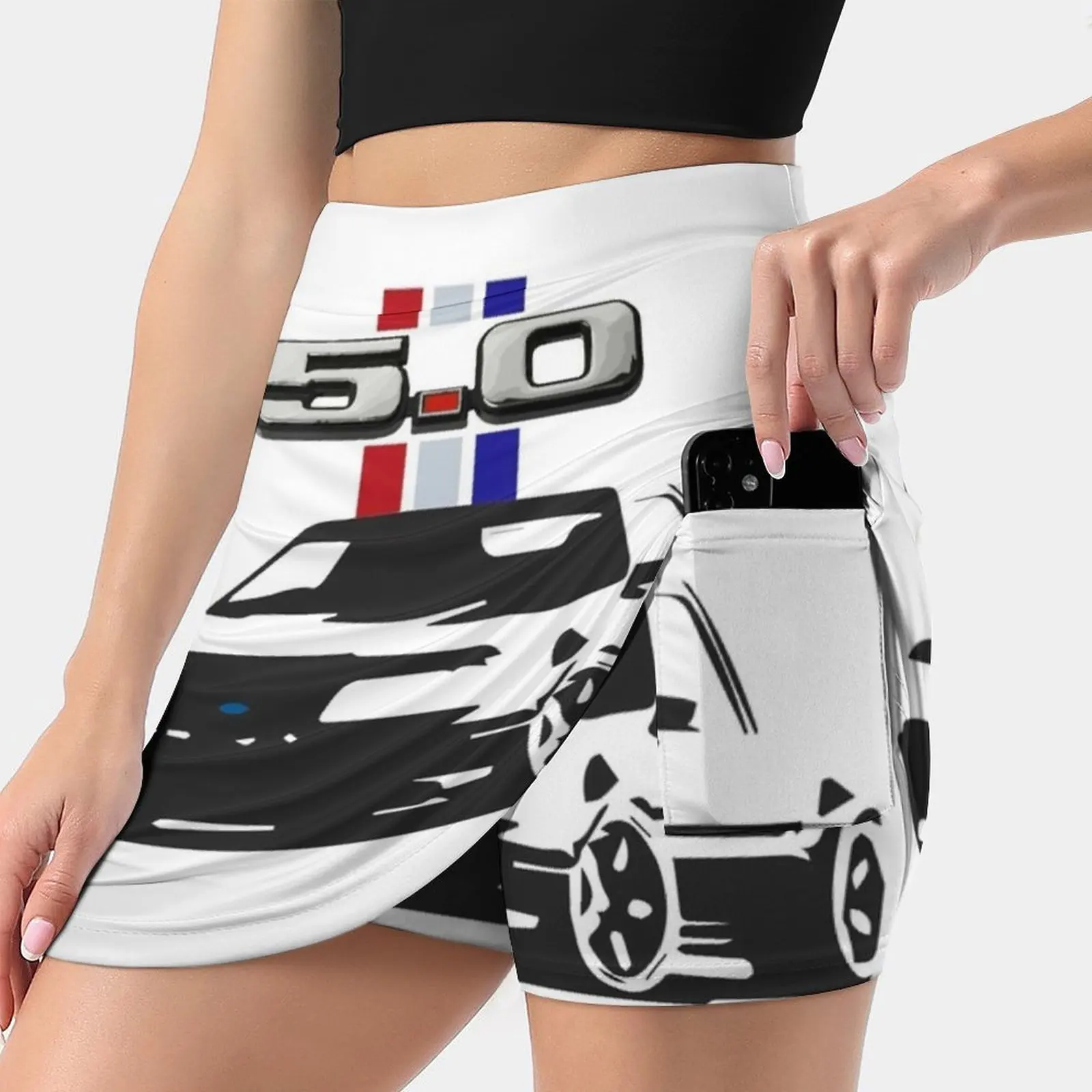 Retro Foxbody 5.0 Logo Emblem Korean Fashion Skirt Summer Skirts For Women Light Proof Trouser Skirt Retro Car Fox Foxbody 5 0