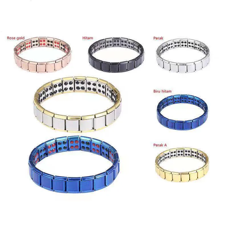 1cm Width Stainless Steel Healthy Care Bangles & Bracelets Energy Magnetic Bangle Men's and Women Manchette Bracelet Homme