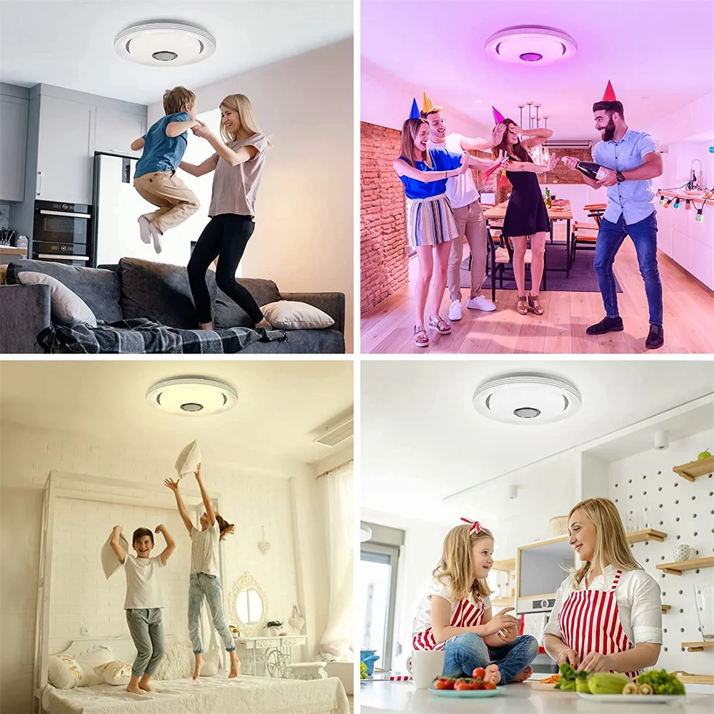 LED Music Ceiling Light 36W Bluetooth Bedroom Lighting Remote Control AC85-265V for Home Living Room RGB Modern Ceiling Light