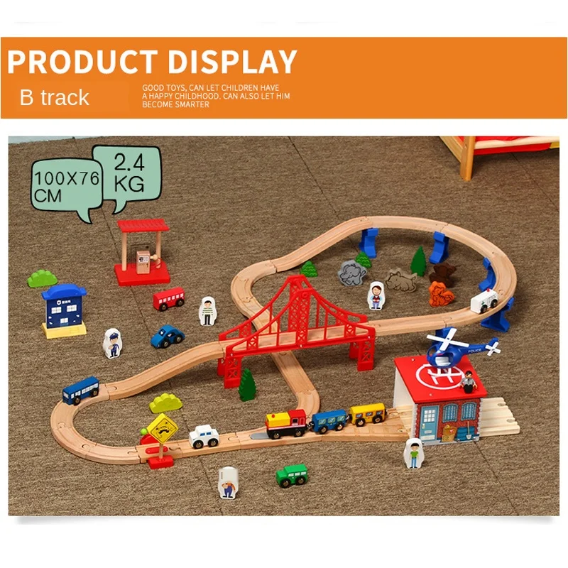 Train Track Set For Kids Educational Toys Assembly Viaduct Apron Transport Big Scene Compatible With Wooden Track 1:64 Pd43