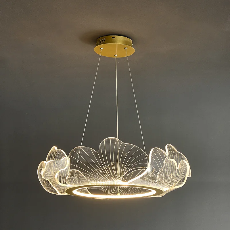 Imagem -02 - Nordic Ginkgo Lustre para Sala de Estar Lotus Leaf Lamp Pós-moderno Luxo Minimalista Sala de Jantar Quarto