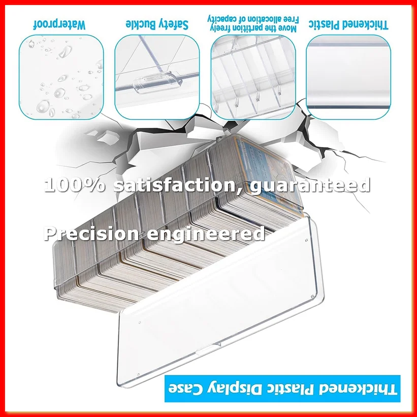 

2Pcs Trading Card Storage Box, Card Storage Box Plastic, Trading Card Case with Removable Dividers, for Standard Card-A79M