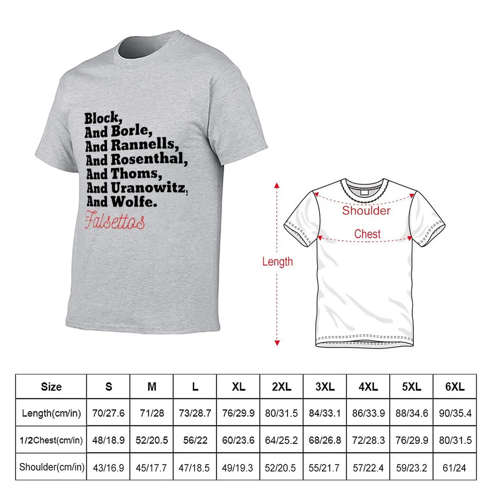 Falsettos Cast (Lastnames) T-Shirt customized t shirts T-shirt short kawaii clothes men clothes